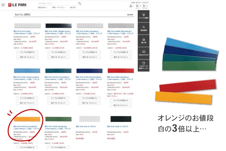 オレンジだけ高い商品