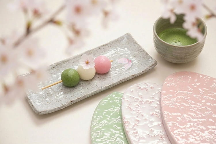 タイルと3色団子