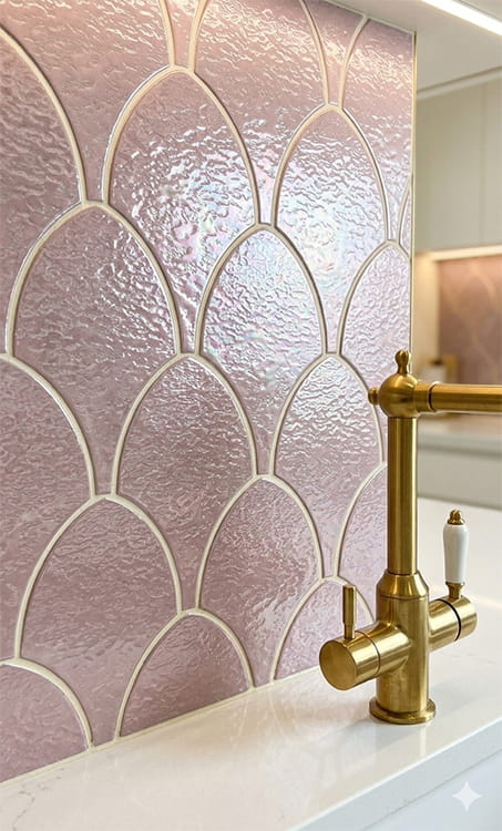 凹凸のあるピンクのタイル